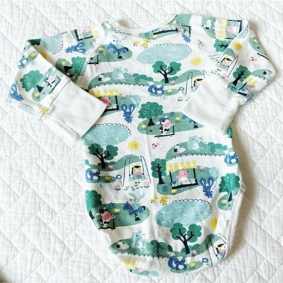 Polarn O'Pyret 6-9 Months Grow Snap Onesie Bodysuit POP Park - Picture 2 of 5